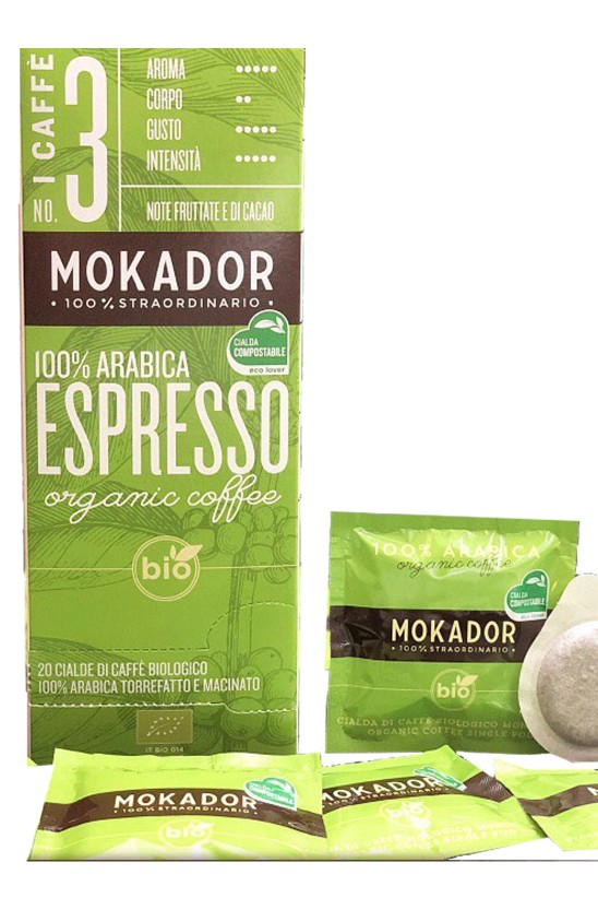 100% ARABICA BIO Prémium kávé ESE Espresso Pod 20 db
